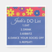 BM Bat of Bar Mitswa Bloemen servetten (Voorkant)