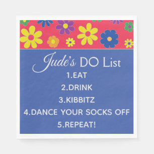 BM Bat of Bar Mitswa Bloemen servetten