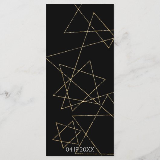 BM Bat of Bar Mitswa Gold Stars Menu (Achterkant)