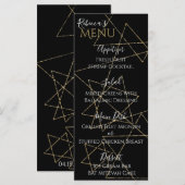 BM Bat of Bar Mitswa Gold Stars Menu (Voorkant / Achterkant)