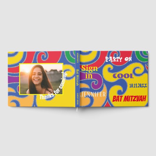 BM Bat of Bar Mitswa Kleurrijke wervelingen Gastenboek (Volledig)