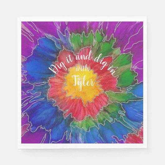 BM Bat of Bar Mitswa servet Kleurrijke Inkten (Voorkant)