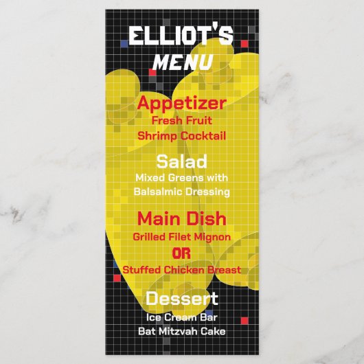 BM Bat of Bar Mitswa SPEL OP het menu (Voorkant)