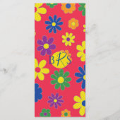 BM Bat of Bar Mitzvah Elegant Bloemen Voedsel Menu (Achterkant)