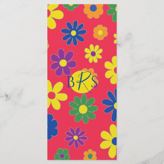 BM Bat of Bar Mitzvah Elegant Bloemen Voedsel Menu (Achterkant)