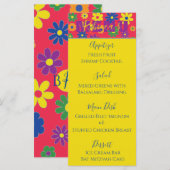 BM Bat of Bar Mitzvah Elegant Bloemen Voedsel Menu (Voorkant / Achterkant)