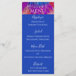 BM Bat of Bar Mitzvah Elegant Tie Dye Food Menu