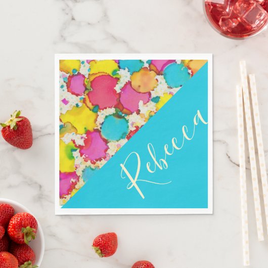 BM Bat of Bar Mitzvah Napkins Confetti Servet (Insitu)