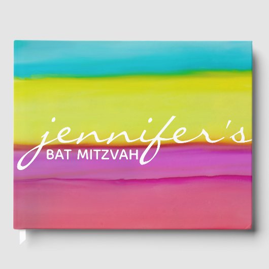 BM Bat of Bar Mitzvah Party Confetti Gastboek Gastenboek (Voorkant)