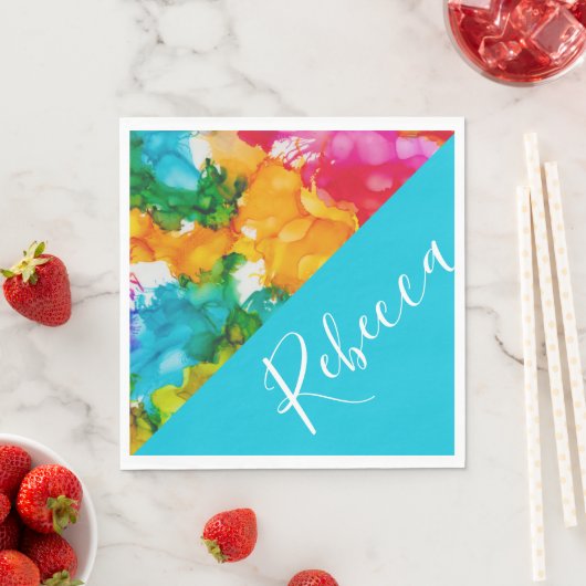 BM Bat of Bar Mitzvah Splash van kleur servetten (Insitu)