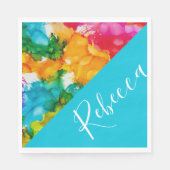 BM Bat of Bar Mitzvah Splash van kleur servetten (Voorkant)