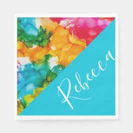 BM Bat of Bar Mitzvah Splash van kleur servetten