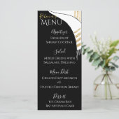 BM Bat of Bar Mitzvah Zwart/Goud Voedsel Menu (Staand voorkant)