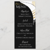 BM Bat of Bar Mitzvah Zwart/Goud Voedsel Menu (Voorkant)