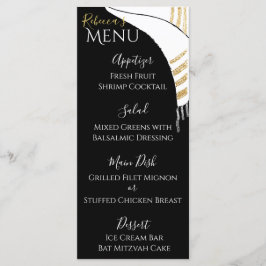 BM Bat of Bar Mitzvah Zwart/Goud Voedsel Menu