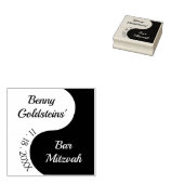 BM Bat of Bar Mitzvah Zwart op Wit Rubber Stempel (Gestempeld)