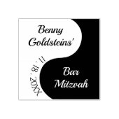 BM Bat of Bar Mitzvah Zwart op Wit Rubber Stempel (Afrduk)