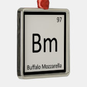 Bm - Buffalo Mozzarella Cheese Chemistry-symbool Metalen Ornament (Rechts)