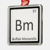 Bm - Buffalo Mozzarella Cheese Chemistry-symbool Metalen Ornament (Links)