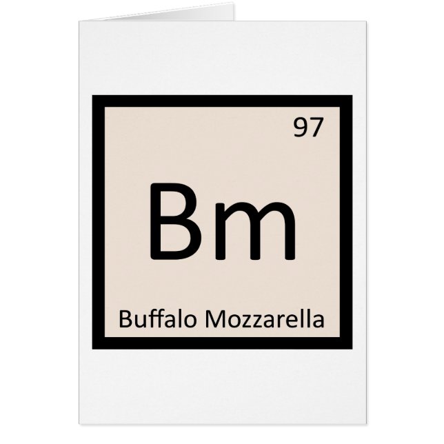 Bm - Buffalo Mozzarella Kaas Chemie Symbool (Voorkant)