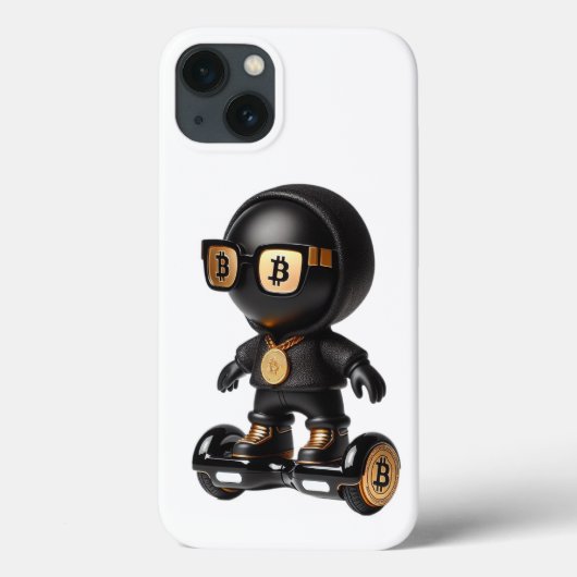 Bman op een zweefboard, Bitcoin, door Natasha Us Case-Mate iPhone Case (Achterkant)