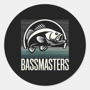Bmasters Retro Vist – Perfect voor Anglers Ronde Sticker
