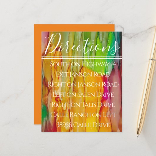 BMBar Bat Mitzvah Een vleugje kleurrichting Kaart (Voorkant / Achterkant in situ)