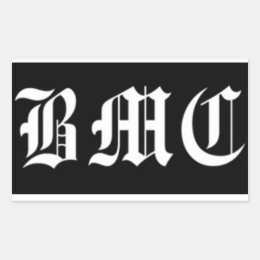 BMC zwart Rechthoekige Sticker (Voorkant)