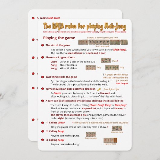 BMJA spelregels kaart – Het spel spelen (1) (Voorkant / Achterkant)