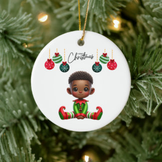 BMSC Christmas Elf Ornament, V1 Keramisch Ornament