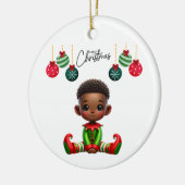 BMSC Christmas Elf Ornament, V1 Keramisch Ornament (Links)