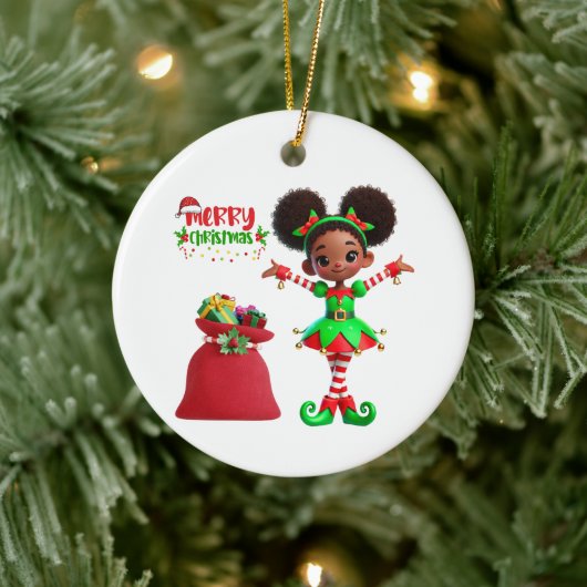 BMSC Christmas Elf Ornament, V4 Keramisch Ornament (Boom)