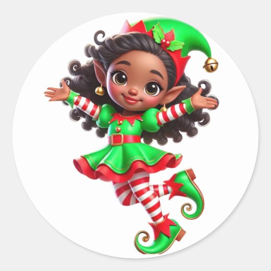 BMSC Santa's Little Helper Elf Sticker, V1 Ronde Sticker (Voorkant)