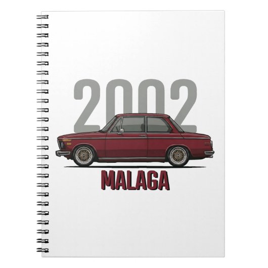 BMW 2002 Malaga Red klassieke auto  Notitieboek (Voorkant)