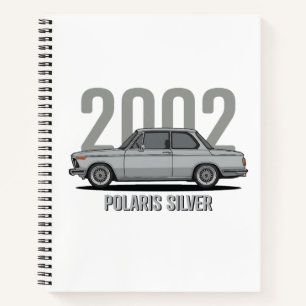 BMW 2002 Polaris Zilver Klassieke Auto Notitieboek