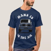 BMW 2002 Turbo Hans is in the Air Asphalt T-shirt (Voorkant)