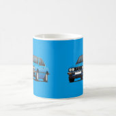 BMW 3 reeks, E30, blauw, illustratie Koffiemok (Center)