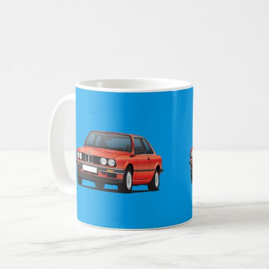 BMW 3 reeks, E30, glanzend rood Koffiemok (Voorkant links)