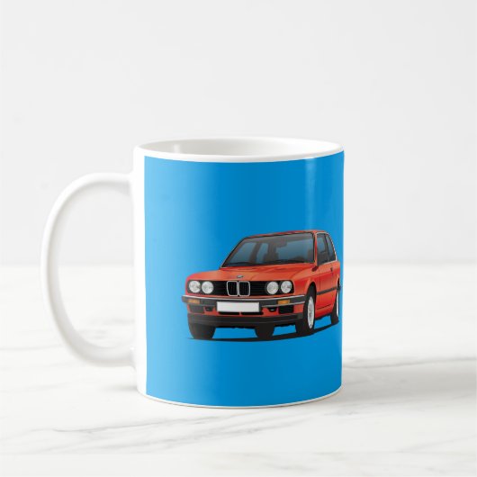 BMW 3 reeks, E30, glanzend rood Koffiemok (Links)