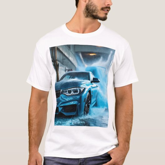 "BMW Blue: Mannen T-Shirt Design voor autoliefhebb (Voorkant)