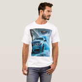 "BMW Blue: Mannen T-Shirt Design voor autoliefhebb (Voorkant volledig)