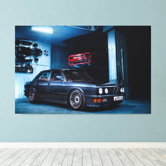 BMW E28 CANVAS AFDRUK (Insitu (Houten vloer))