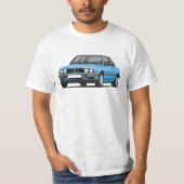 BMW E30 (3-reeks), met.blue illustratie, t-shirt (Voorkant)