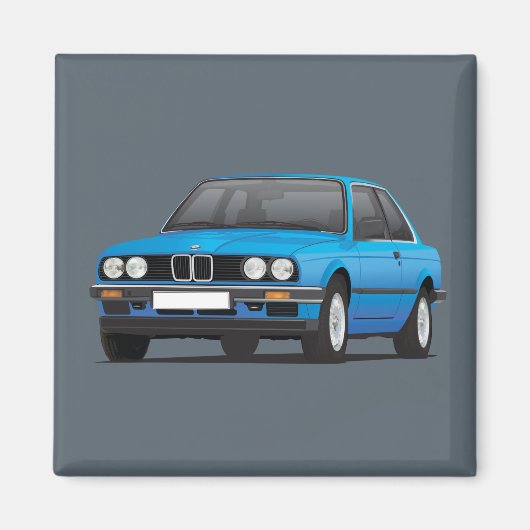 BMW E30 (3-serie) blauw Magneet (Voorkant)