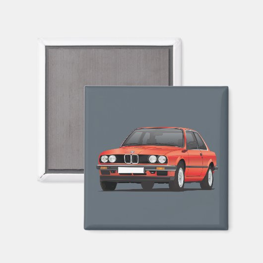 BMW E30 (3-serie) rood Magneet (Voorkant / Achterkant)