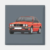BMW E30 (3-serie) rood Magneet (Voorkant)