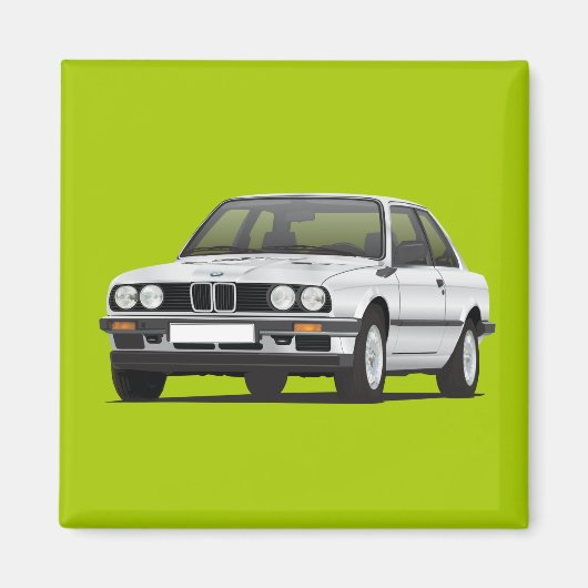 BMW E30 (3-serie) zilver Magneet (Voorkant)