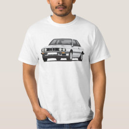 BMW E30 (3-serie), zilverillustratie, T-shirt