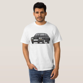 BMW E30 (drie series), zwarte illustratie, T-shirt