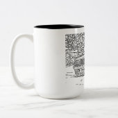 BMW E30 sketch 2 Tweekleurige Koffiemok (Links)